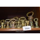 COLLECTION OF BRASS BELL WEIGHTS