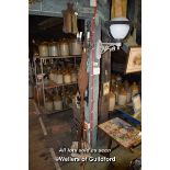 GALVANISED WALL BRACKET WITH CYLINDRICAL WALL LIGHT TOGETHER WITH OTHER ITEMS