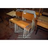 SET OF TWELVE STACKING PLYWOOD CHAIRS