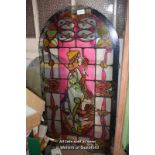 STAINED GLASS WINDOW, 146CM TALL