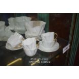 SHELLEY WHITE AND GOLD CHINA TEA SERVICE (R208 KS)