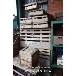 APPROX TEN VINTAGE WOODEN CRATES