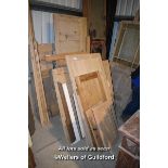 LARGE COLLECTION OF VARIOUS SIZED CUPBOARD DOORS AND PINE PANELS