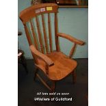 BEECH AND ELM SPINDLE BACK CARVER CHAIR