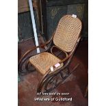 VINTAGE WOODEN AND WICKER ROCKING CHAIR (1820 HIS)