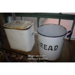 TWO TIN WARE BREADBINS