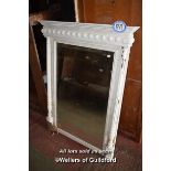 MIRROR WITH WHITE DECORATIVE FRAME, 97CM X 128CM