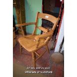 BEECH AND ELM BAR BACK WINDSOR CARVER CHAIR