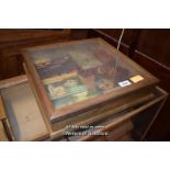 SMALL SQUARE TABLE TOP DISPLAY CABINET WITH LIFTING LID, 15CM X 6CM1 X 62CM