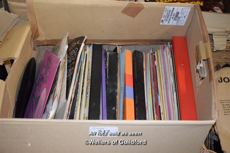 LARGE BOX OF MIXED VINYL RECORDS OF DIFFERENT GENRES