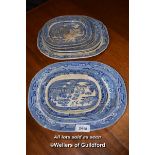 QUANTITY OF BLUE AND WHITE ORIENTAL PORCELAIN PLATES