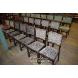 SET OF THIRTEEN OAK SINGLE CHAIRS