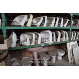 THREE SHELVES OF MIXED SANITARY WARE MAINLY SINKS