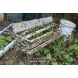VINTAGE GARDEN BENCH WITH CAST IRON ENDS