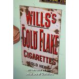 VINTAGE METAL SIGN 'WILLS'S GOLD FLAKE CIGARETTES', 69CM X 107CM