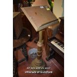 VICTORIAN BRASS LECTERN WITH ADJUSTABLE READING STAND, APPROX 150CM TALL