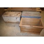 THREE MIXED WOODEN TRUNKS