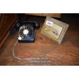 BAKELITE TELEPHONE AND SMALL PICTURE FRAME