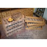 EIGHT APPLE TRAYS STAMPED R FOSS & SONS 1983
