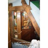 MIRROR WITH A RUSTIC WOODEN FRAME