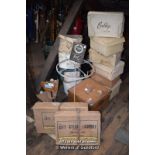 LARGE SELECTION OF HAT BOXES AND OTHER CLOTHING DISPLAY STANDS