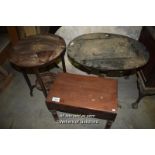 THREE MIXED SMALL TABLES