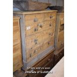 STRIPPED PINE CHEST OF DRAWERS COMPRISING TWO SMALL OVER THREE LONG DRAWERS