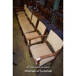 SET OF SIX OAK FRAMED CHAIRS INCLUDING TWO CARVERS