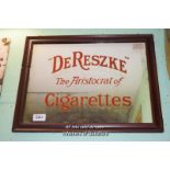 VINTAGE FRAMED MIRROR 'DE RESZKE THE ARISTOCRAT OF CIGARETTES', 76CM X 61CM (DSJL)