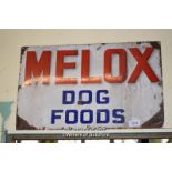 VINTAGE METAL SIGN 'MELOX DOG FOODS', 87CM X 53CM