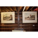 PAIR OF FRAMED AND GLAZED PRINTS BY C B NEWHOUSE, ONE CALLED 'ONE MILE FROM GRETNA', THE OTHER 'A
