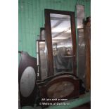 MAHOGANY DOOR AND VARIOUS MIRRORS