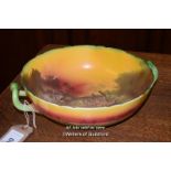 TWIN HANDLED BOWL BY SHELLEY, THE LATE FOLEY COLLECTION 'SURREY SCENERY'