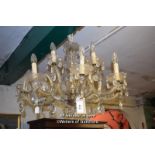 THREE SIMILAR PENDANT DROP CANDELABRA