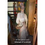 LIFE SIZE WOODEN DOUBLE SIDED HANDPAINTED FIGURE OF A LATE VICTORIAN LADY