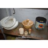 SELECTION OF ITEMS INCLUDING BEDPANS