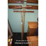 TWO LARGE VINTAGE WOODEN GARDEN RAKES