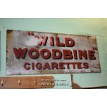 VINTAGE METAL SIGN 'WILD WOODBINE CIGARETTES', 119CM X 50CM