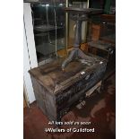 PERIOD MAHOGANY COFFER AND A CIRCULAR TABLE