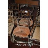 PAIR OF VICTORIAN RUSH SEATED CHAIRS