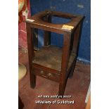 GEORGIAN OAK WASHSTAND WITH BOWL APERTURE, SQUARE SUPPORTS, 73CM