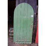 GREEN ARCHED TOP LEDGE AND BRACE DOOR, 98CM X 212CM
