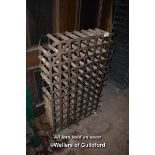 WROUGHT IRON AND WOODEN WINE RACK