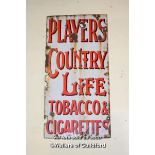 VINTAGE METAL SIGN 'PLAYERS COUNTRY LIFE TOBACCO AND CIGARETTES', 45CM X 91CM (25606)