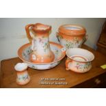 ORANGE FLORAL JUG AND BASIN SET (24330 WHP)