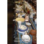 LARGE SHELF OF MIXED PORCELAIN COLLECTIBLES