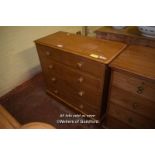 PINE CHEST OF TWO OVER TWO DRAWERS, 105CM WIDE