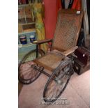 VICTORIAN BATH CHAIR WITH CANE SEAT AND BACK