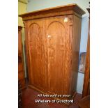 VICTORIAN SATIN BIRCH DOUBLE WARDROBE WITH TWO PANELLED DOORS, 155CM WIDE