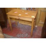 SMALL PINE SIDE TABLE WITH SINGLE FRIEZE DRAWER, 8CM WIDE